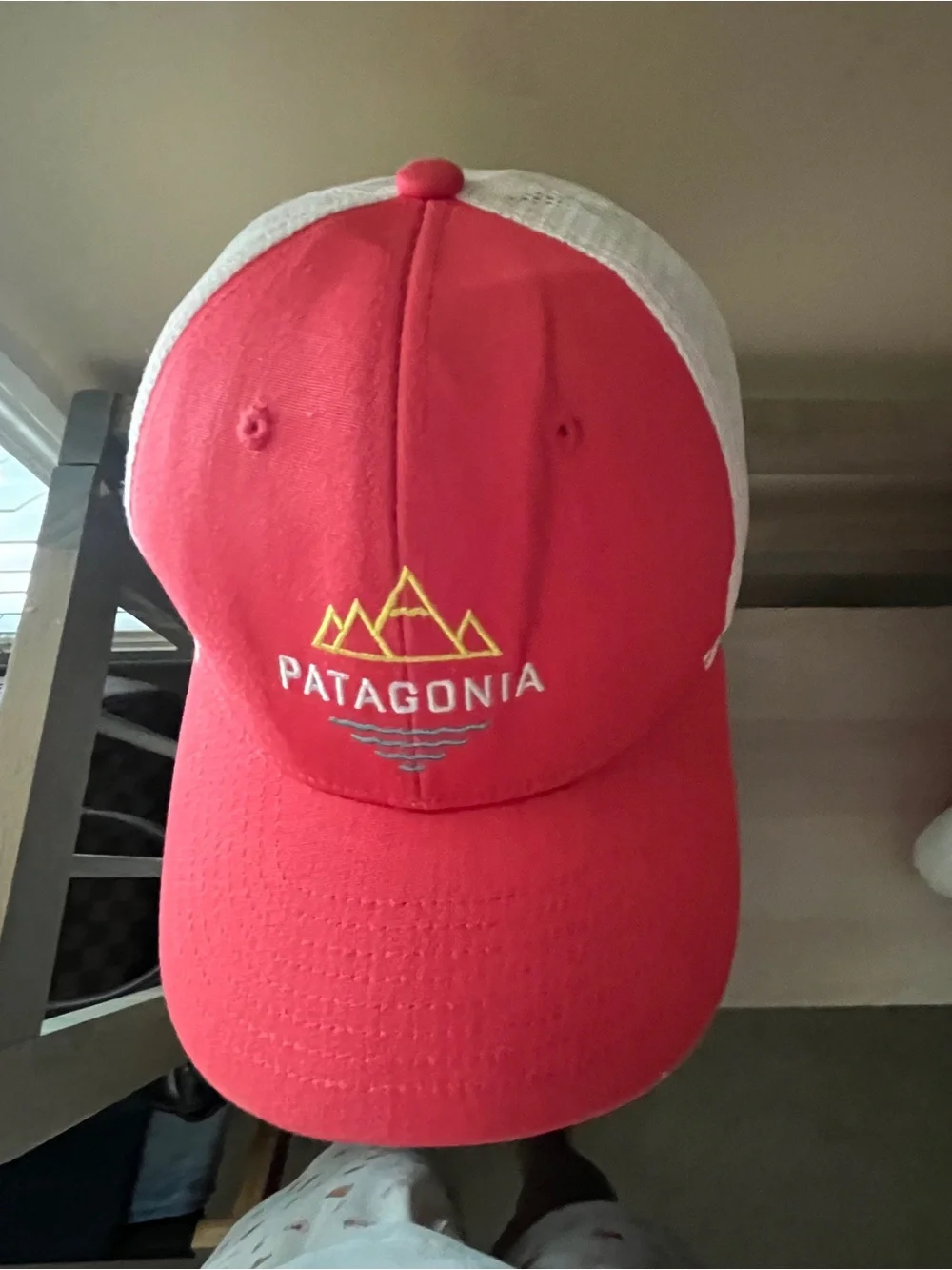 Patagonia Kids Pink Trucker Mesh Cap with White Tag Logo Style